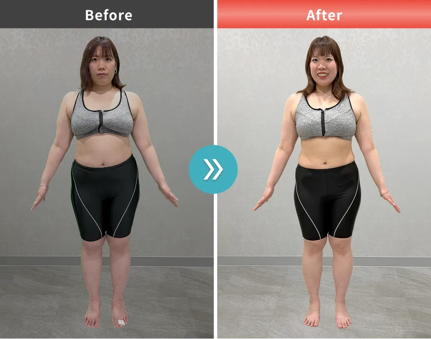 で体が軽くなり服のサイズもXXLからXLへのイメージ画像