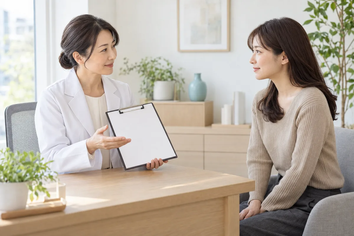 医師に相談する女性