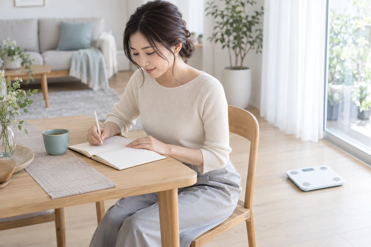 5キロ痩せるまでの計画を立てる女性