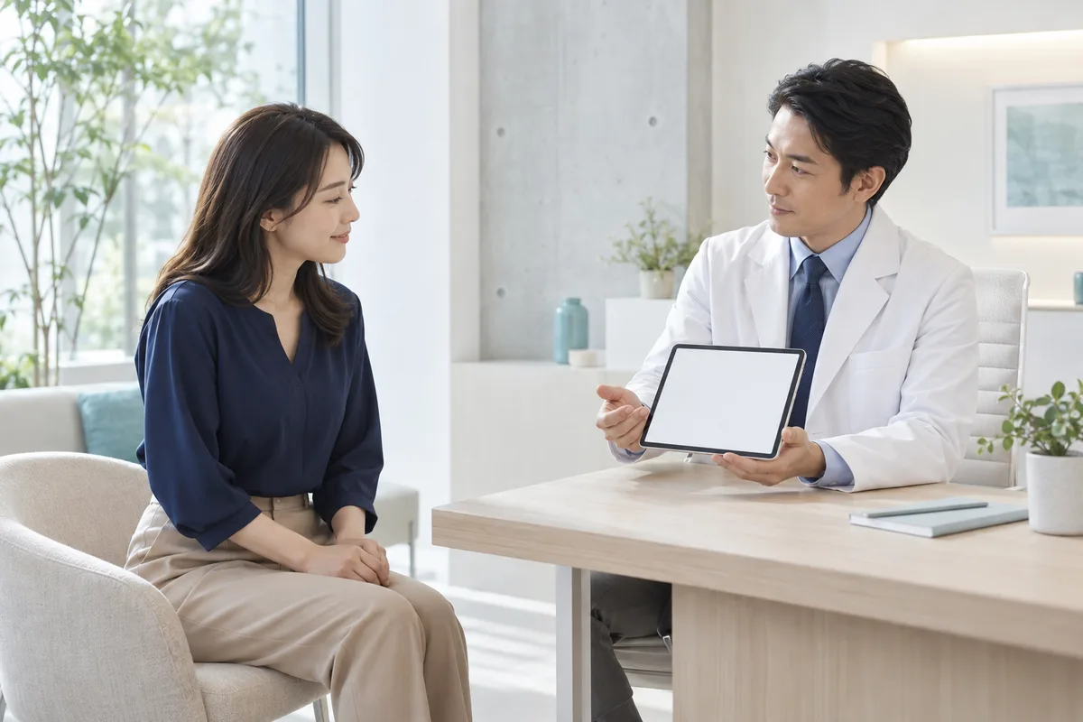 医師に相談する女性