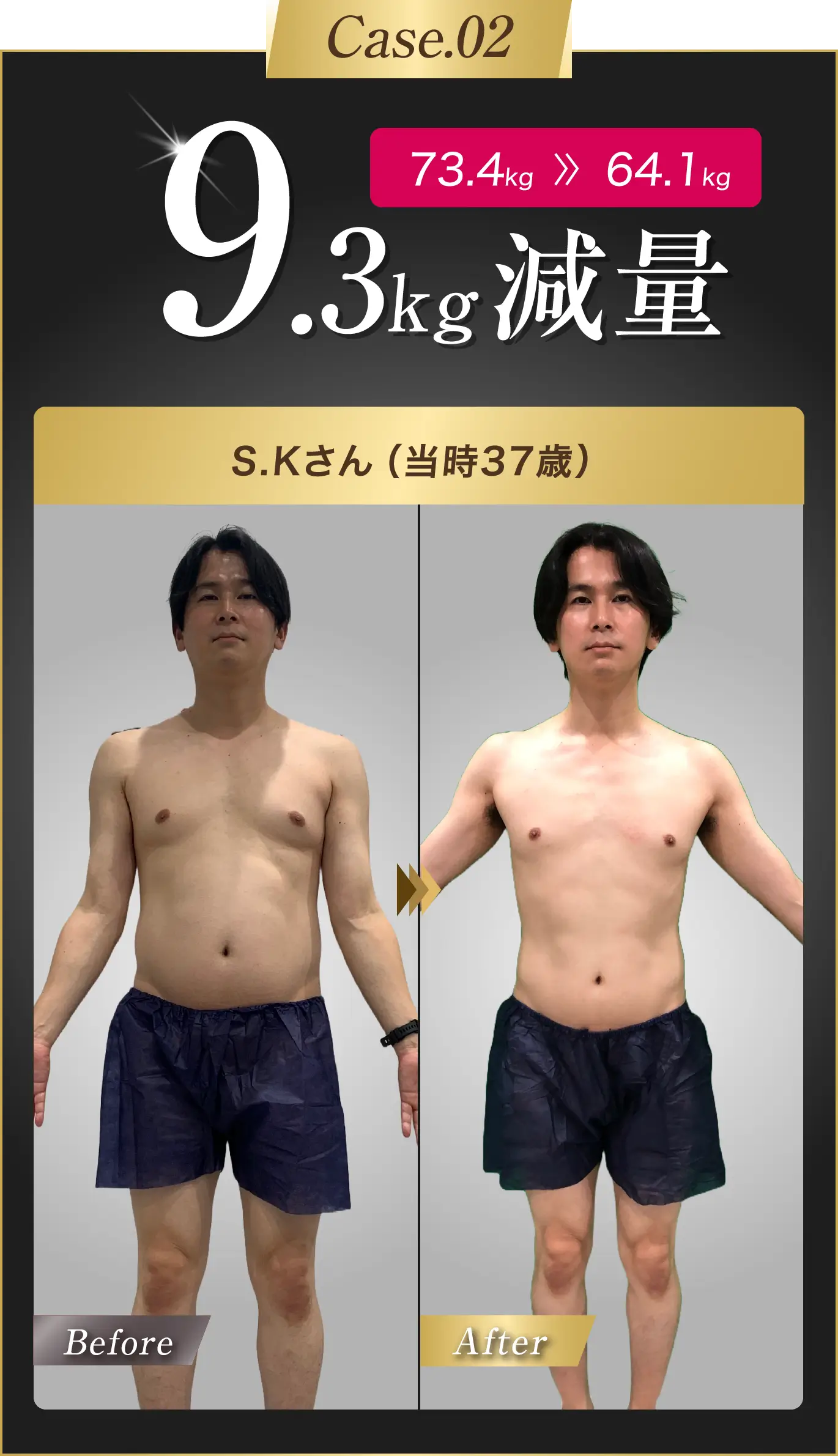 2人目 IM様 当時36歳 9.1kg減量成功!